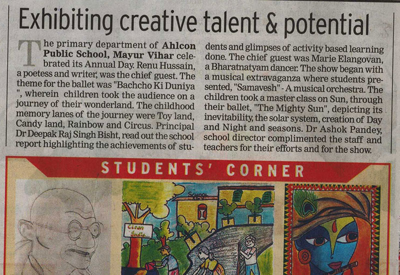 Exhibiting creative talent & potential